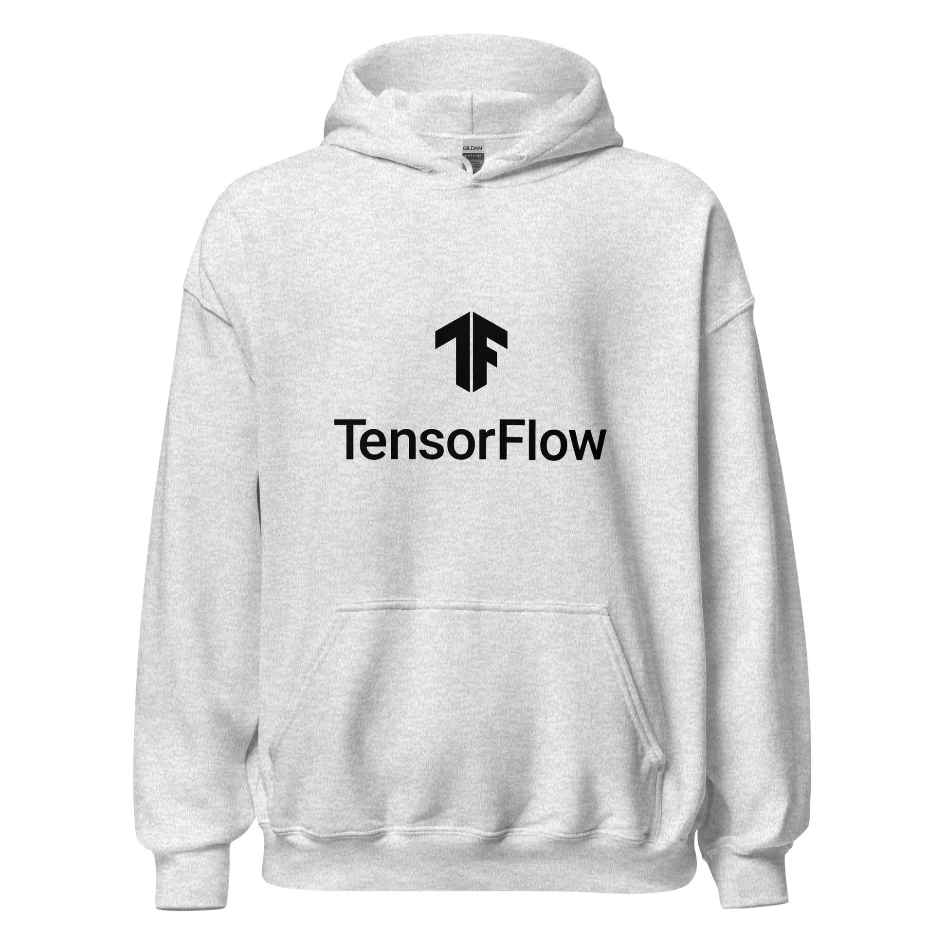 TensorFlow 2 Black Stacked Logo Hoodie (unisex) - Ash / M