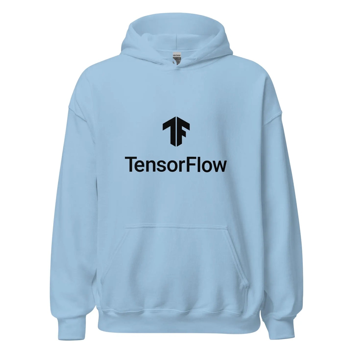 TensorFlow 2 Black Stacked Logo Hoodie (unisex) - Light Blue / M