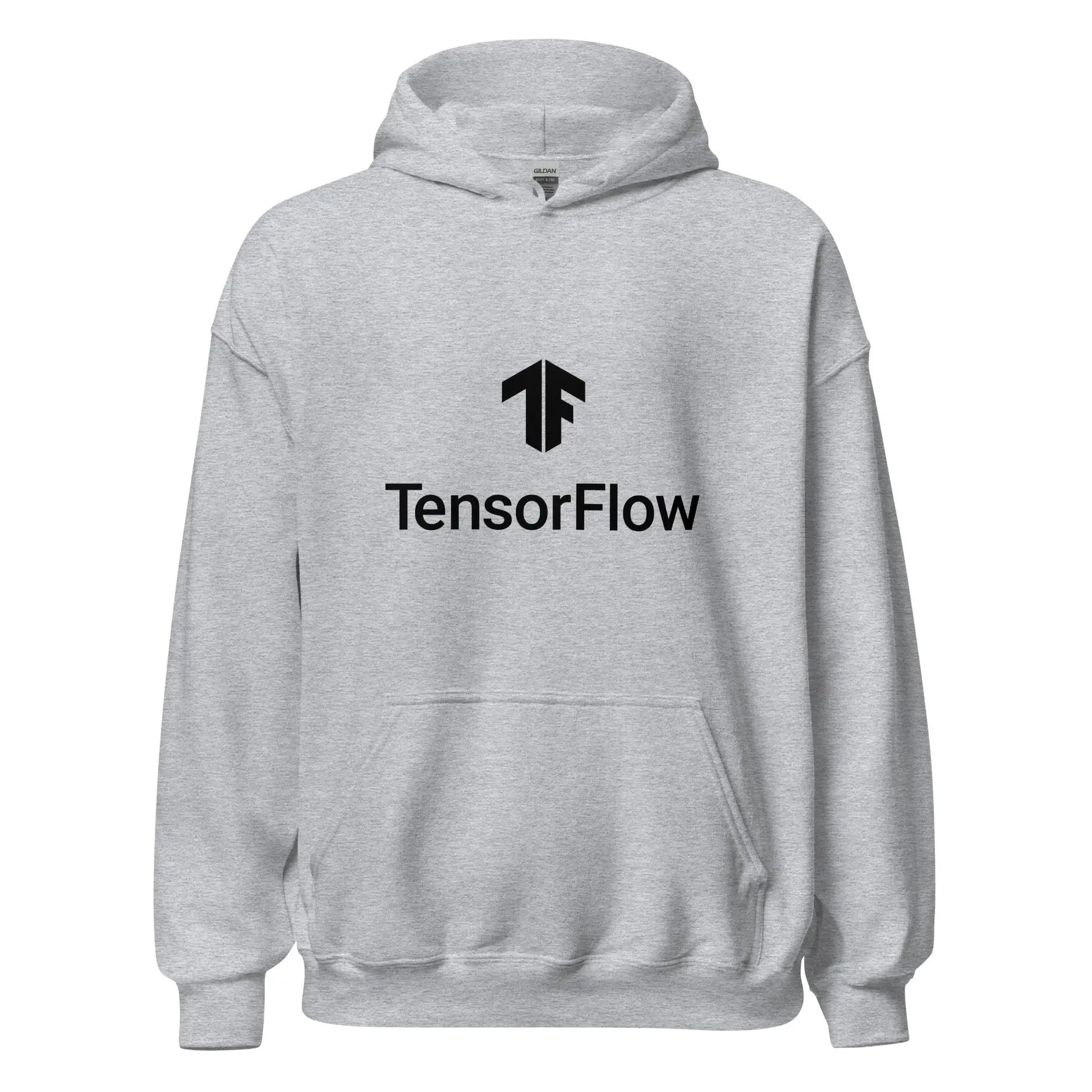 TensorFlow 2 Black Stacked Logo Hoodie (unisex) - Sport Grey / M