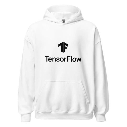 The Tensorflow 2 Black Stacked Logo Hoodie (unisex) White / m.