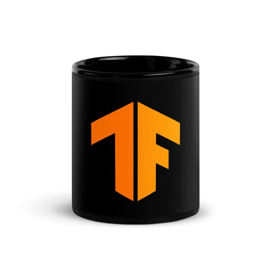 TensorFlow 2 Icon Black Glossy Mug - 11 oz - AI Store