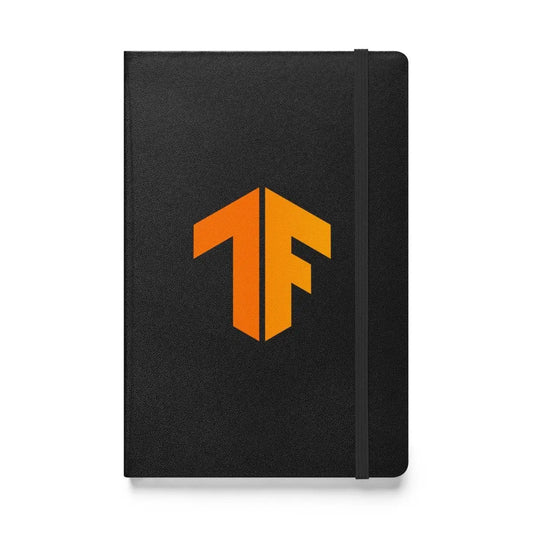 The Tensorflow 2 Icon Hardcover Bound Notebook Black.