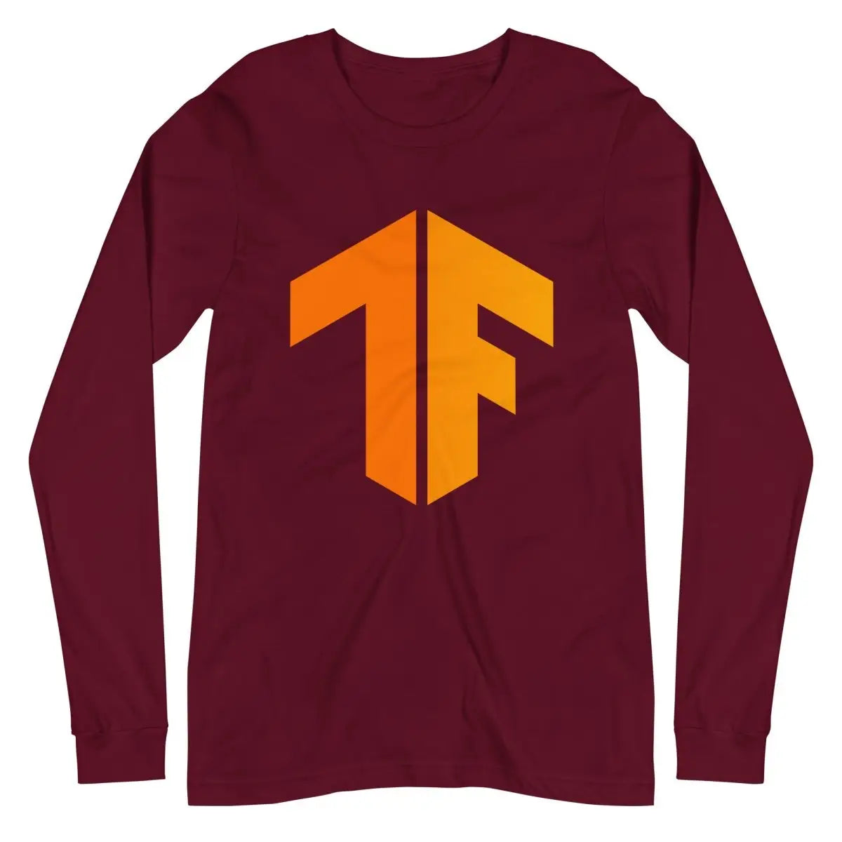 TensorFlow 2 Icon Long Sleeve T-Shirt (unisex) - Maroon / M