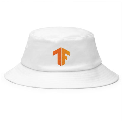 TensorFlow 2 Icon True - Color Embroidered Bucket Hat - White - AI Store