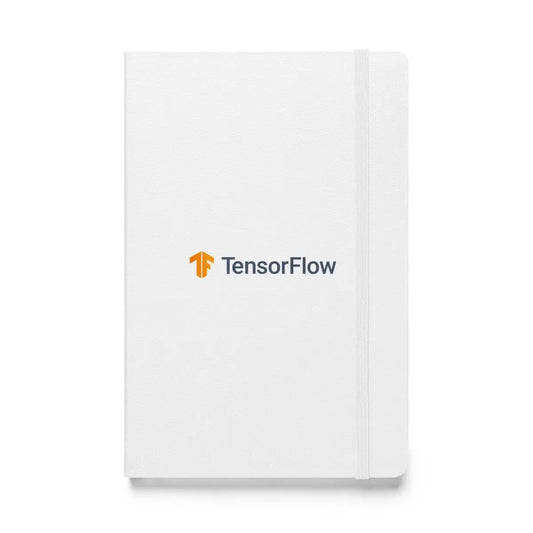 The Tensorflow 2 Logo Hardcover Bound Notebook White.