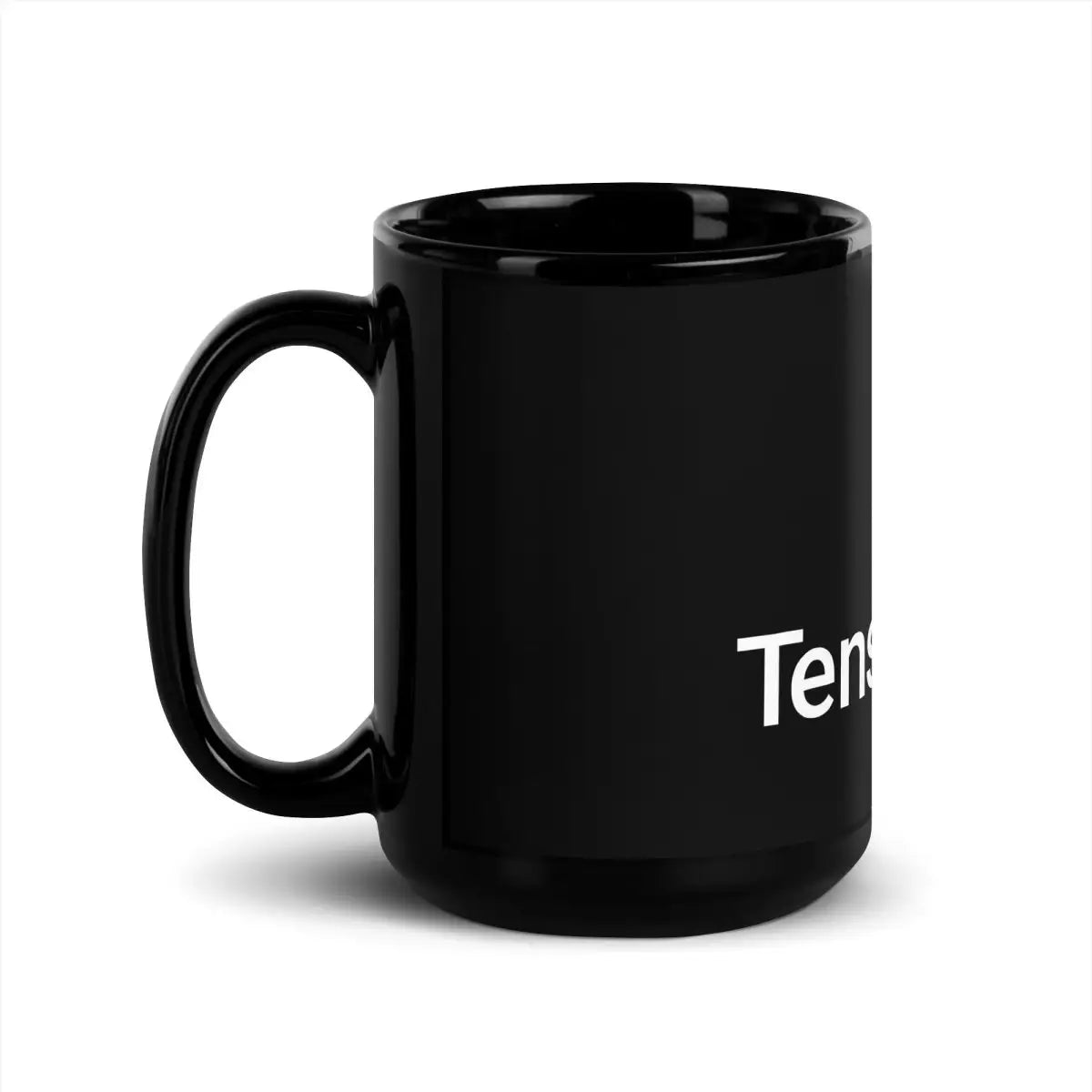 TensorFlow 2 White Stacked Logo Black Glossy Mug