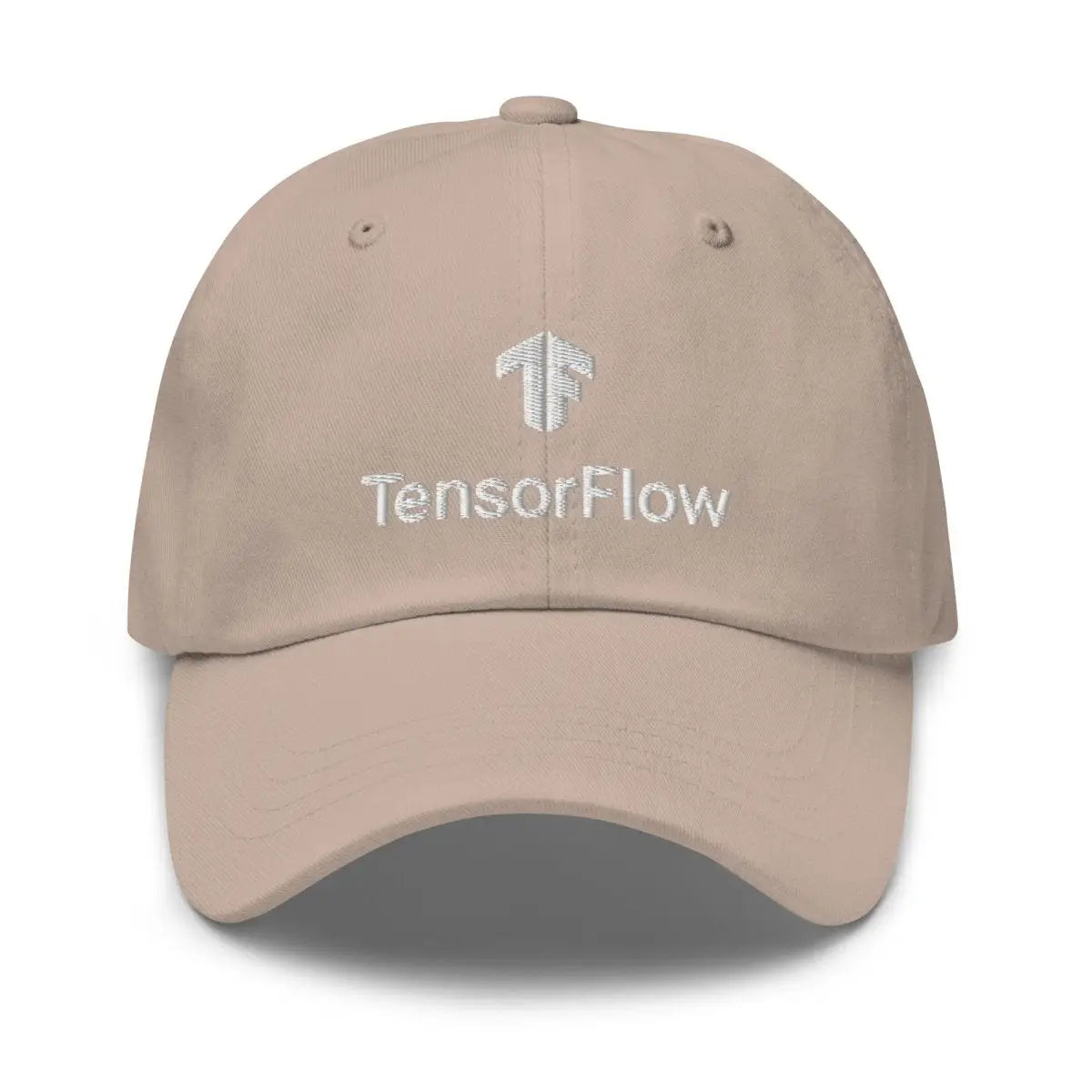 TensorFlow 2 White Stacked Logo Cap - Stone