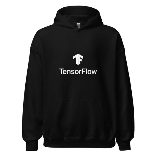 The Tensorflow 2 White Stacked Logo Hoodie (unisex) Black / m.