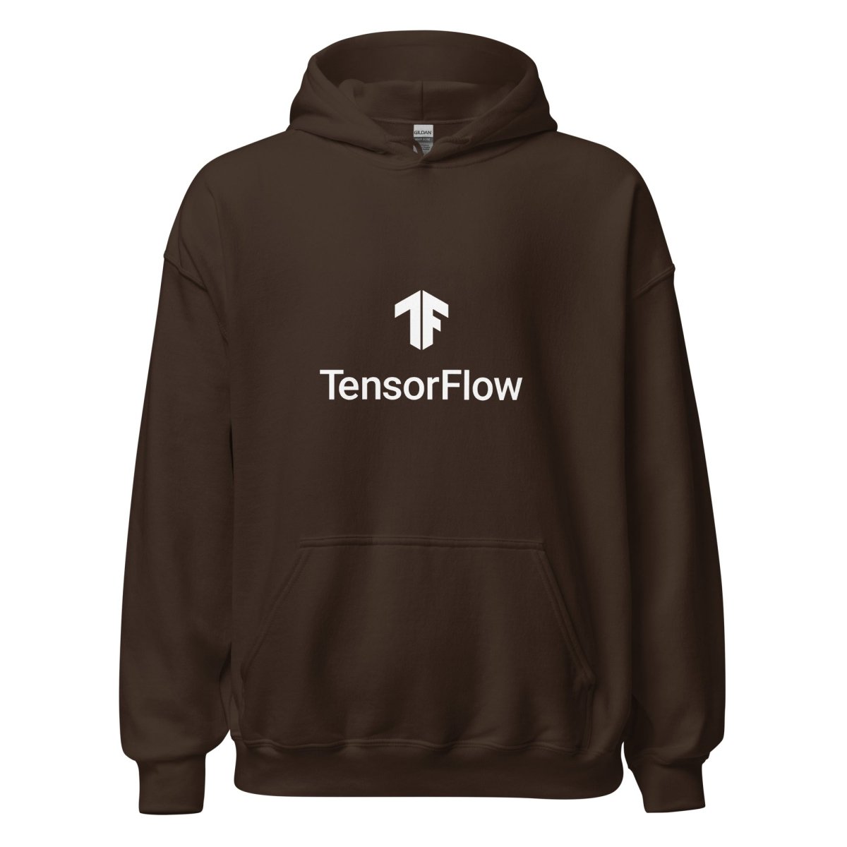 TensorFlow 2 White Stacked Logo Hoodie (unisex) - Dark Chocolate - AI Store