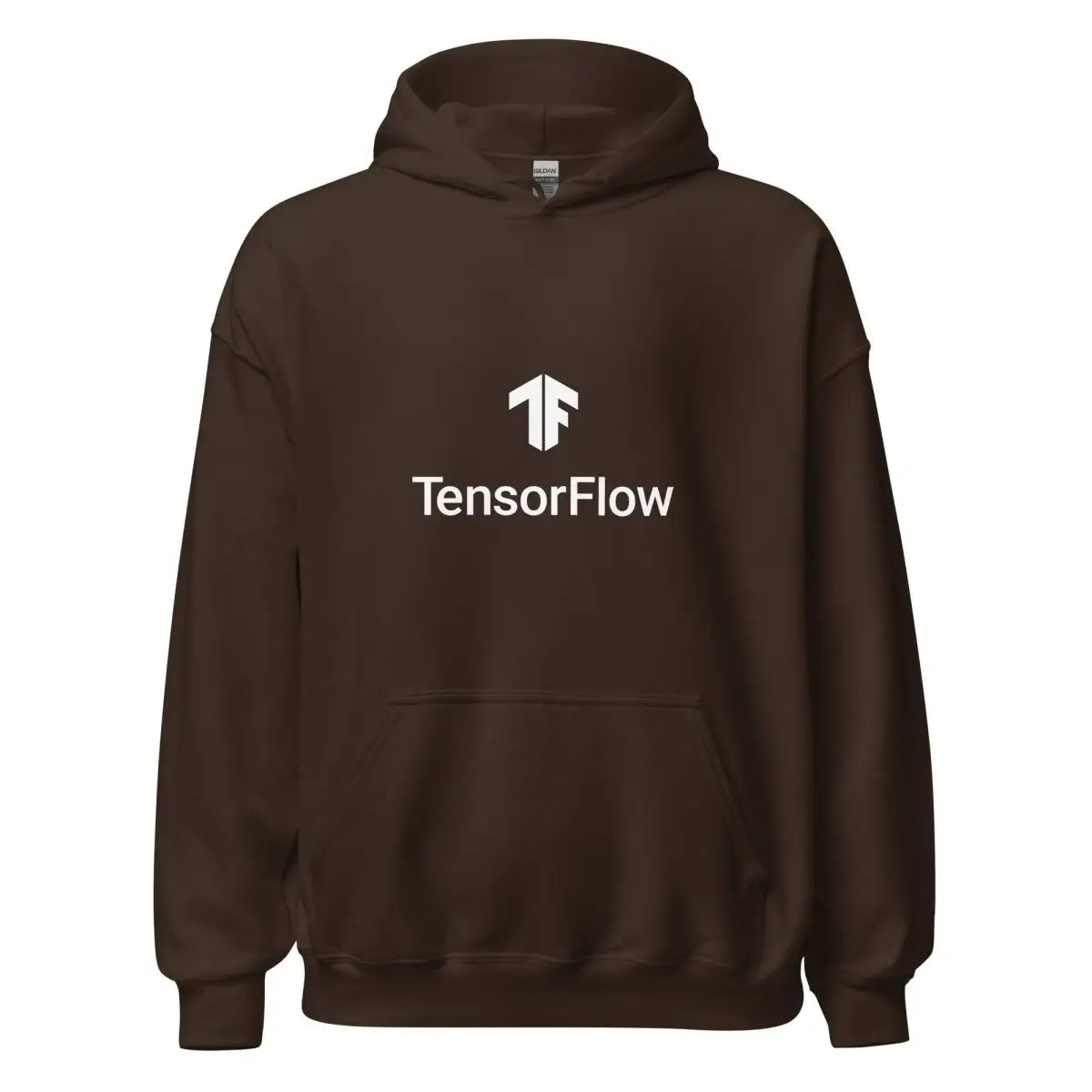 TensorFlow 2 White Stacked Logo Hoodie (unisex) - Dark Chocolate / M