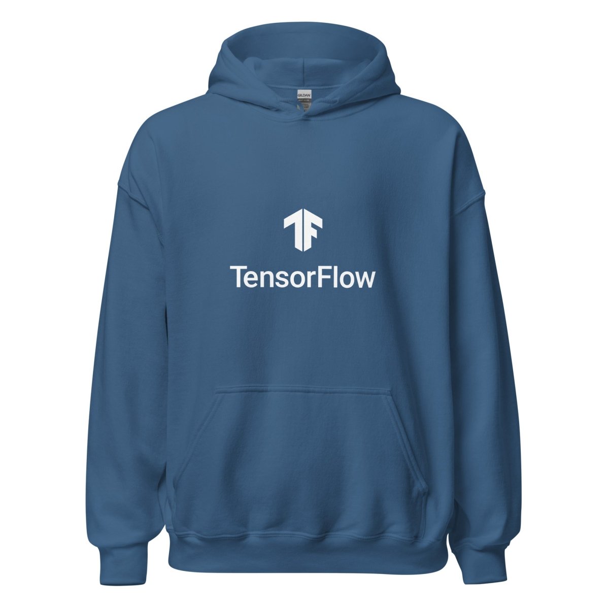 TensorFlow 2 White Stacked Logo Hoodie (unisex) - Indigo Blue - AI Store