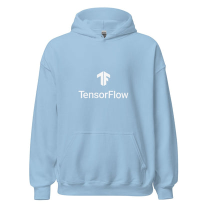 TensorFlow 2 White Stacked Logo Hoodie (unisex) - Light Blue - AI Store