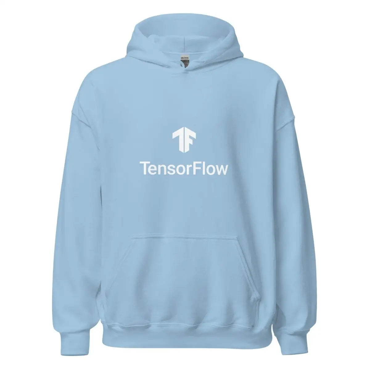 TensorFlow 2 White Stacked Logo Hoodie (unisex) - Light Blue / M