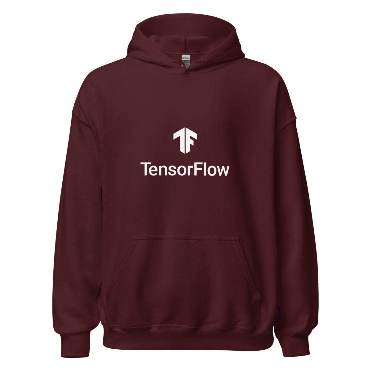 TensorFlow 2 White Stacked Logo Hoodie (unisex) - Maroon - AI Store