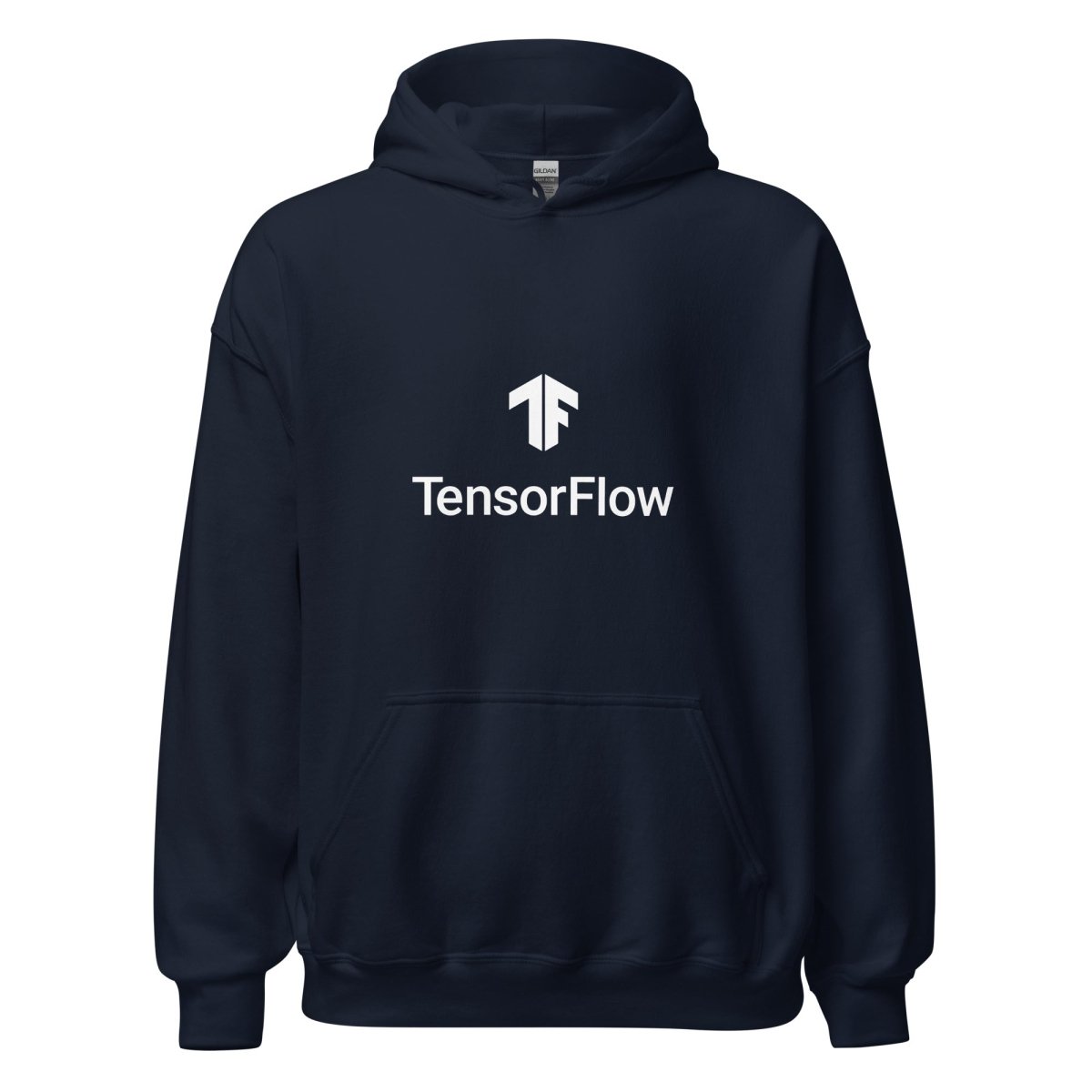 TensorFlow 2 White Stacked Logo Hoodie (unisex) - Navy - AI Store