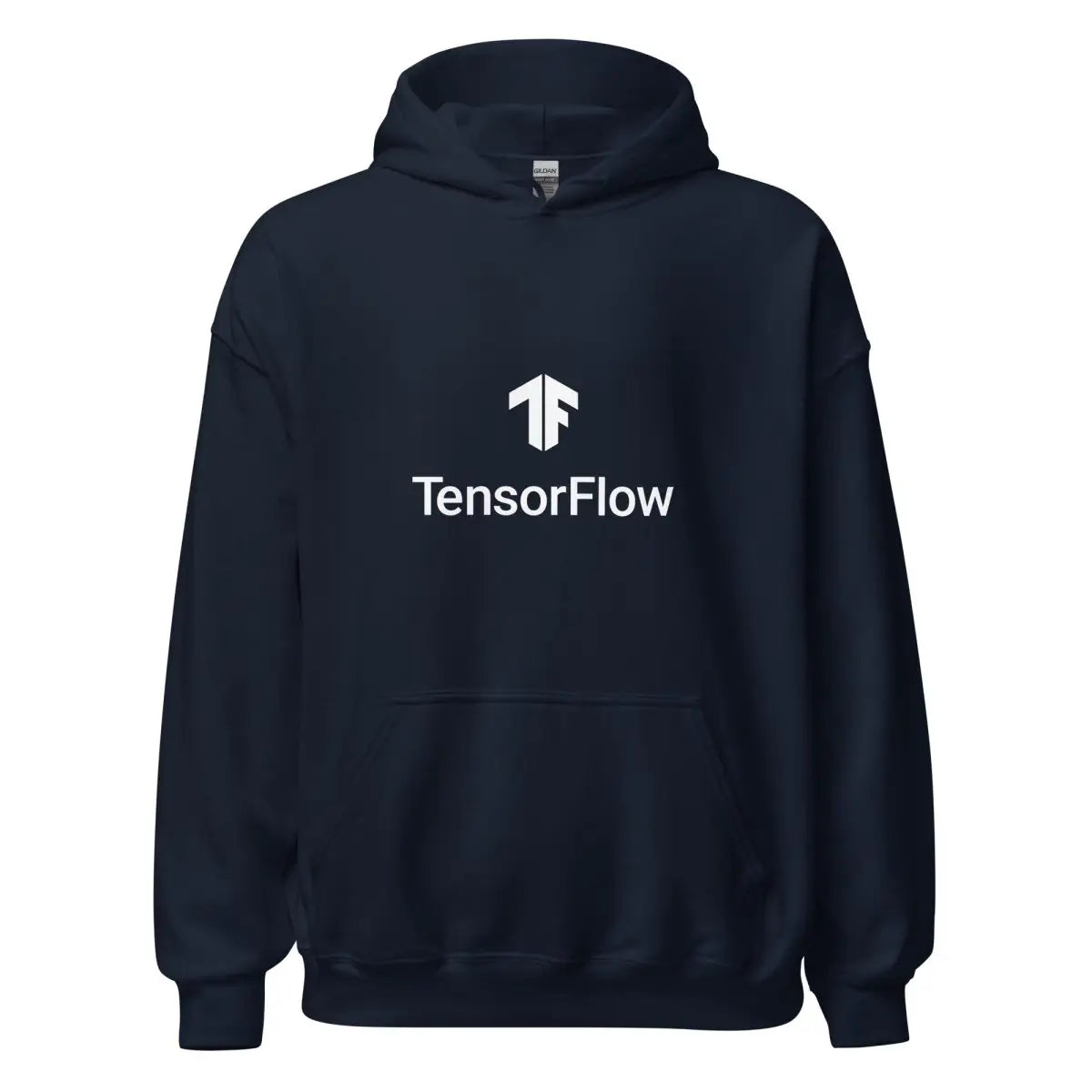 TensorFlow 2 White Stacked Logo Hoodie (unisex) - Navy / M