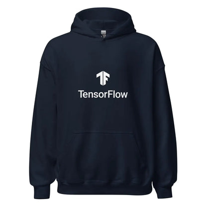 TensorFlow 2 White Stacked Logo Hoodie (unisex) - Navy / M