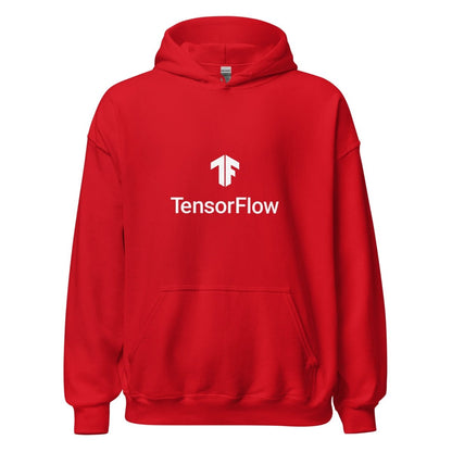 TensorFlow 2 White Stacked Logo Hoodie (unisex) - Red - AI Store