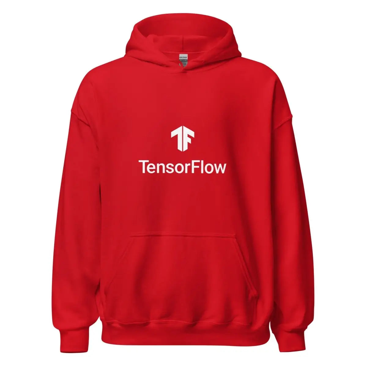 TensorFlow 2 White Stacked Logo Hoodie (unisex) - Red / M