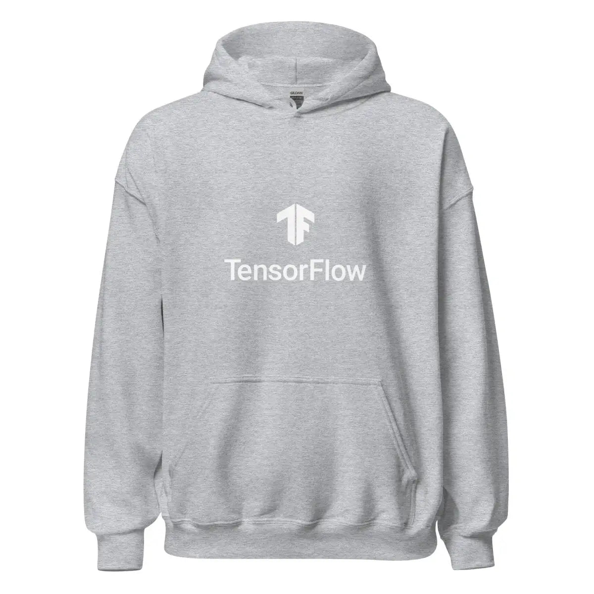 TensorFlow 2 White Stacked Logo Hoodie (unisex) - Sport Grey / M