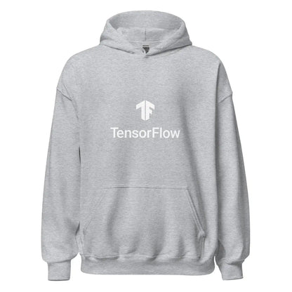 TensorFlow 2 White Stacked Logo Hoodie (unisex) - Sport Grey / M