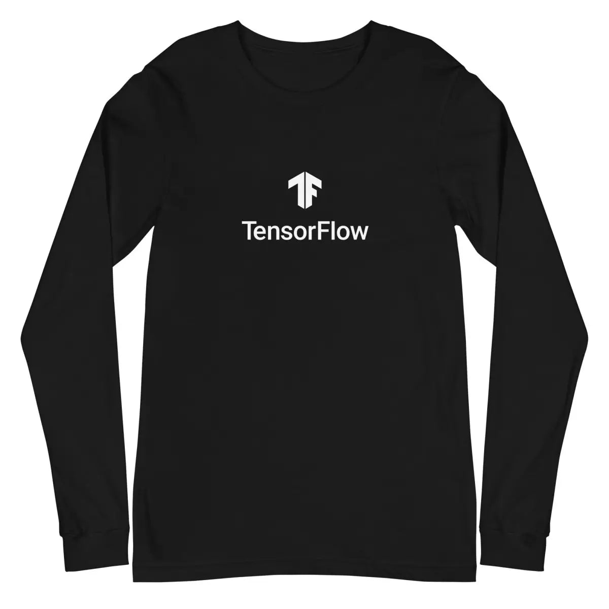 TensorFlow 2 White Stacked Logo Long Sleeve T-Shirt (unisex) - Black / M