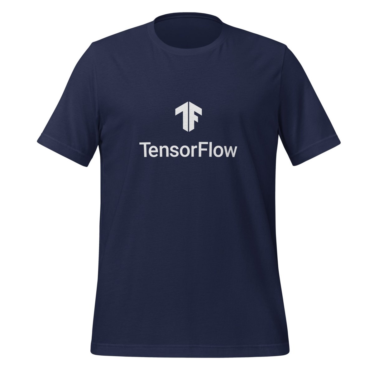 TensorFlow 2 White Stacked Logo T-Shirt (unisex) - Navy - AI Store