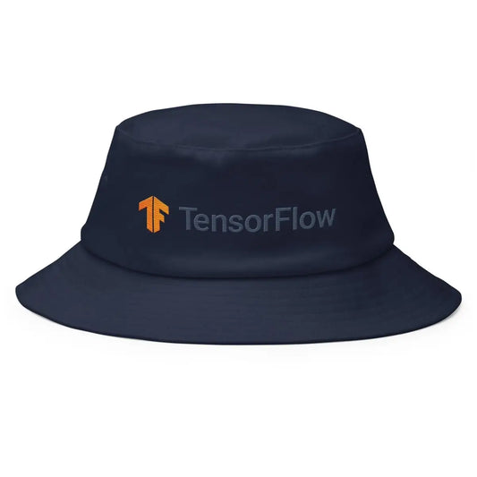 TensorFlow Dark Logo True-Color Embroidered Bucket Hat - Navy