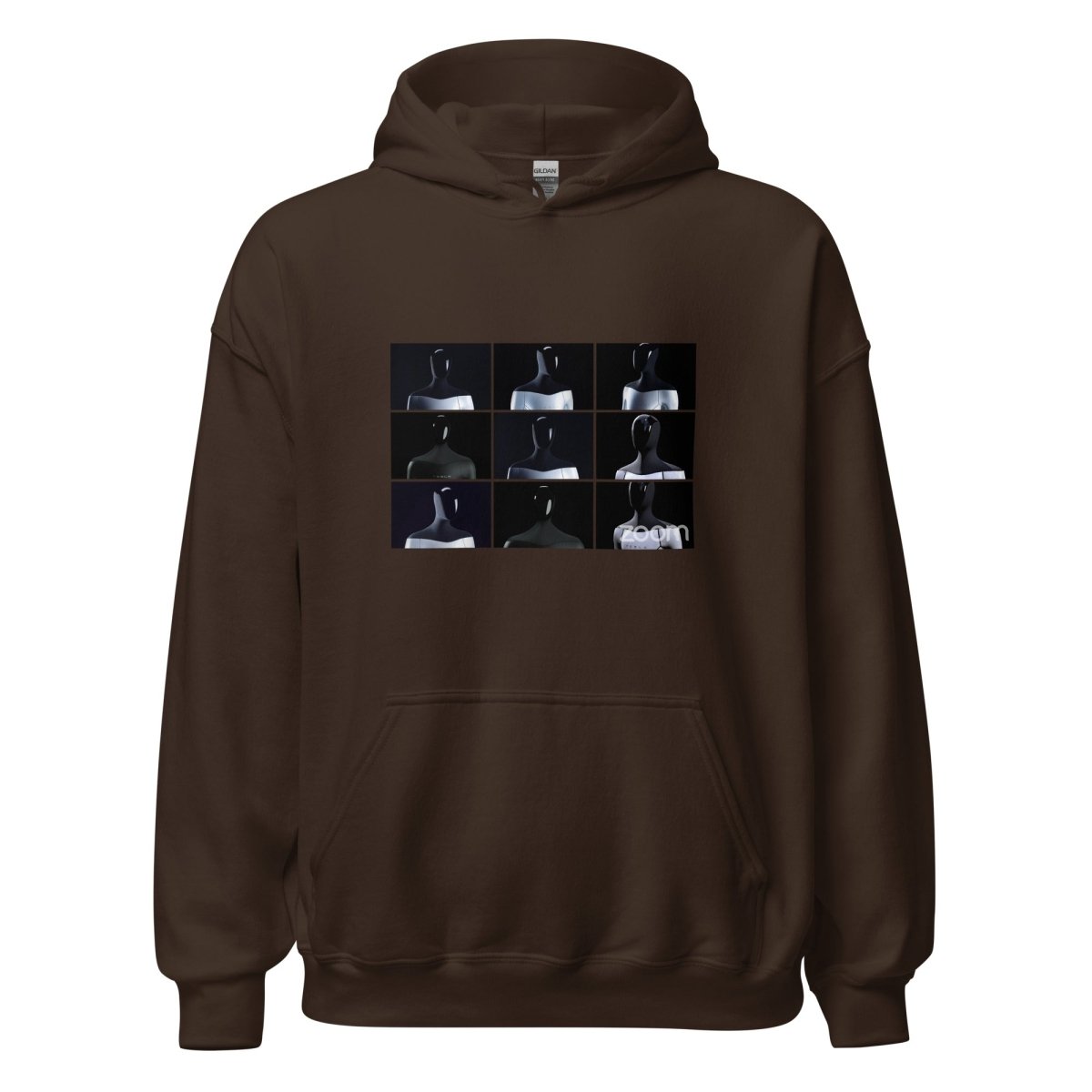 Tesla Bot (Optimus) Zoom Call Hoodie (unisex) - Dark Chocolate - AI Store