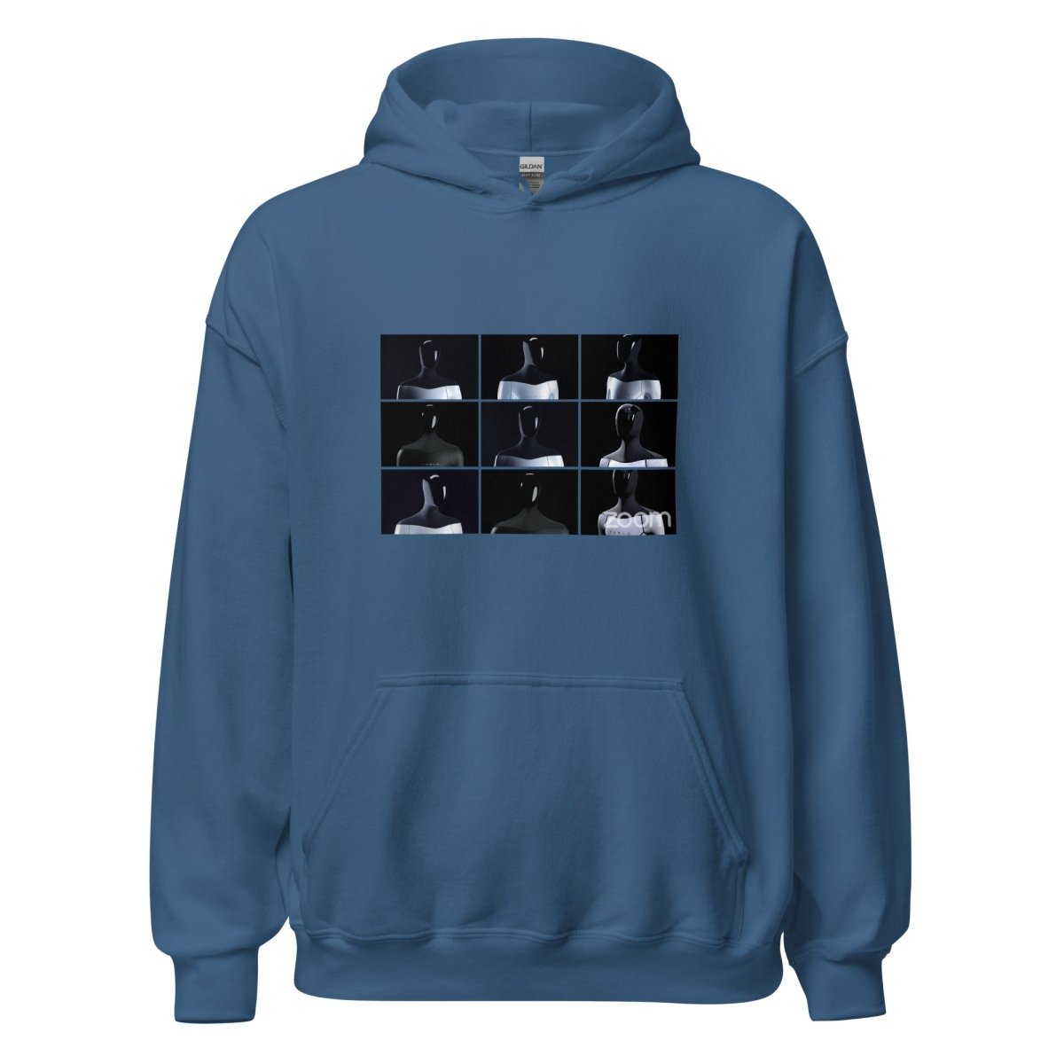 Tesla Bot (Optimus) Zoom Call Hoodie (unisex) - Indigo Blue - AI Store