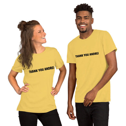 THANK YOU ANDREJ T-Shirt (unisex) - Yellow - AI Store