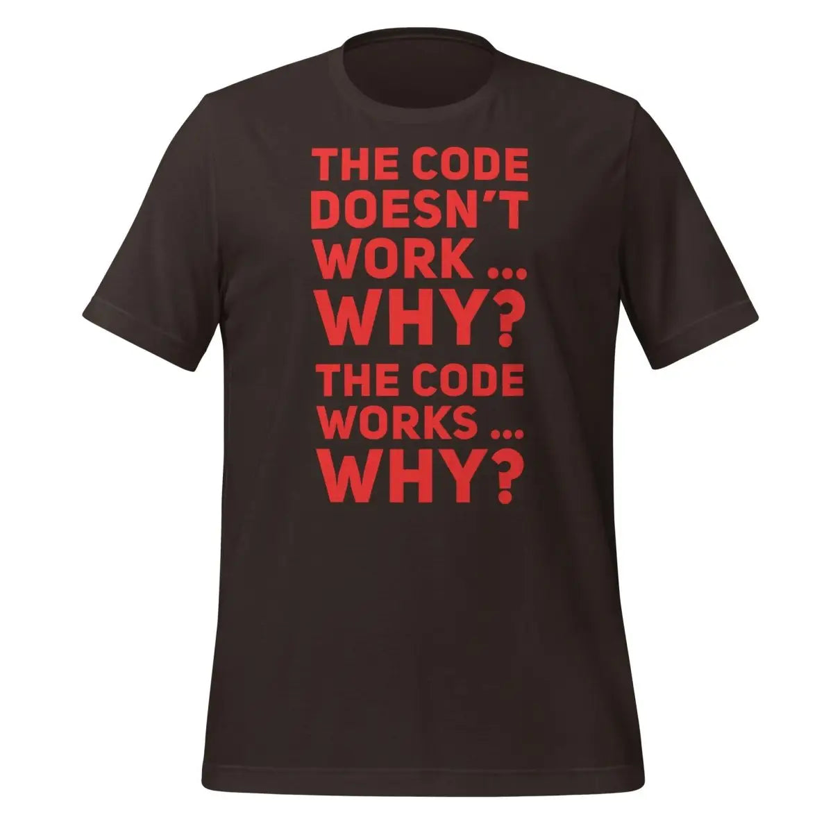 The code doesn’t work why? T-Shirt 1 (unisex) - Brown / M