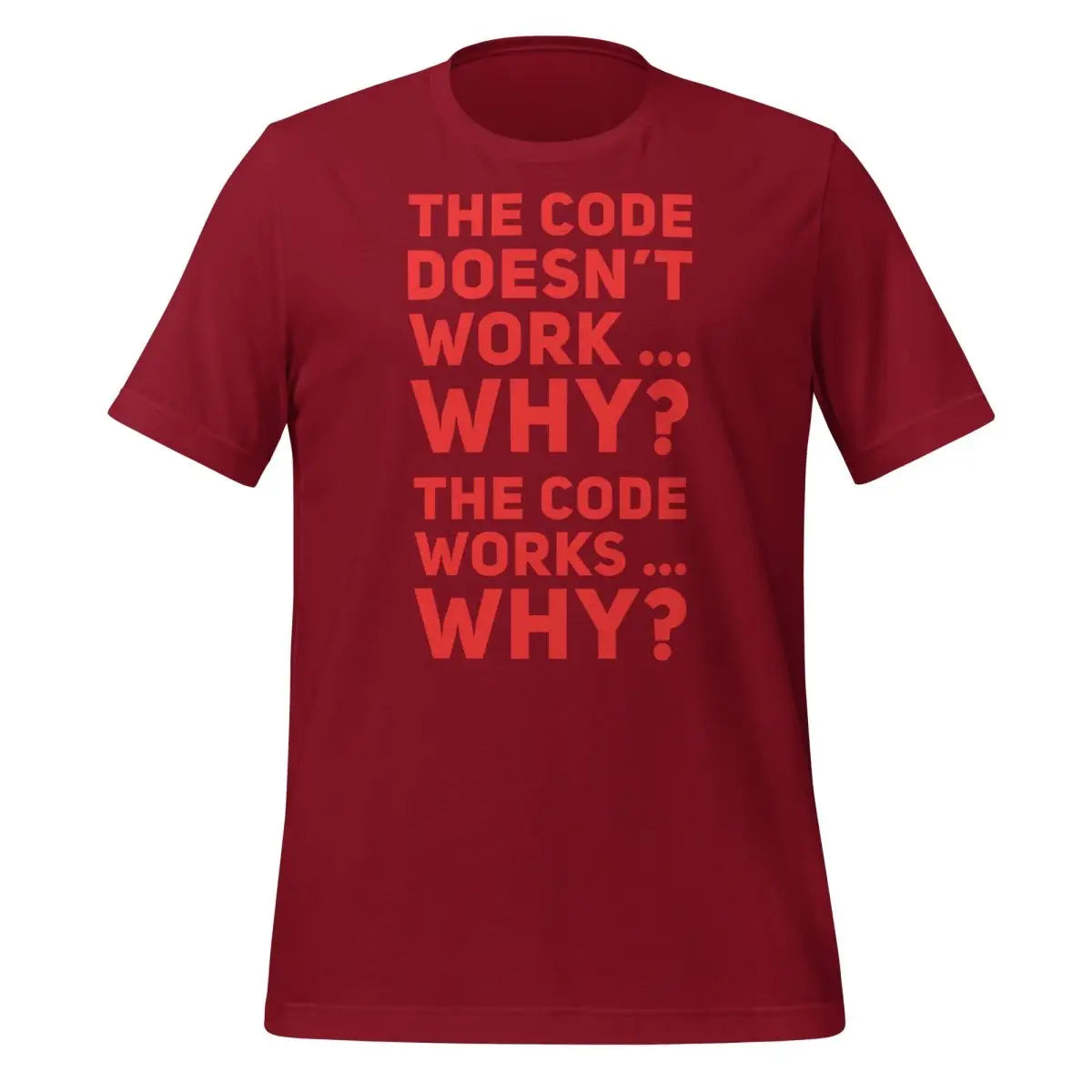 The code doesn’t work why? T-Shirt 1 (unisex) - Cardinal / M