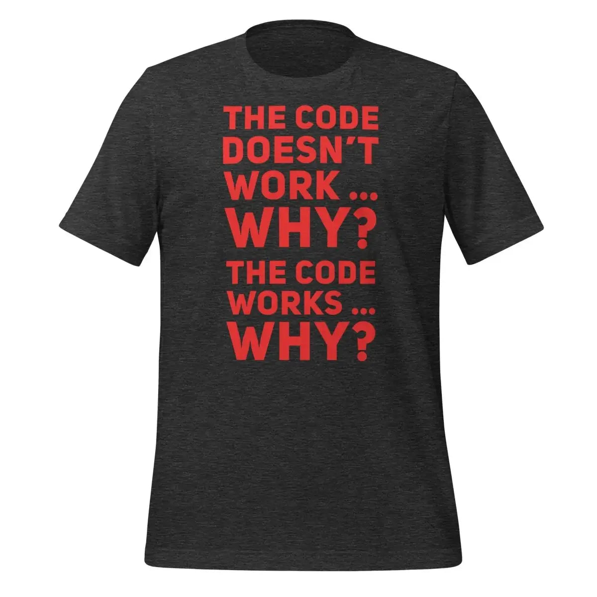 The code doesn’t work why? T-Shirt 1 (unisex) - Dark Grey Heather / M