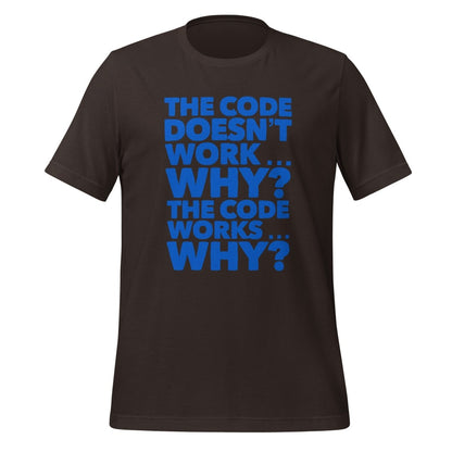 The code doesn't work, why? T - Shirt 2 (unisex) - Brown - AI Store