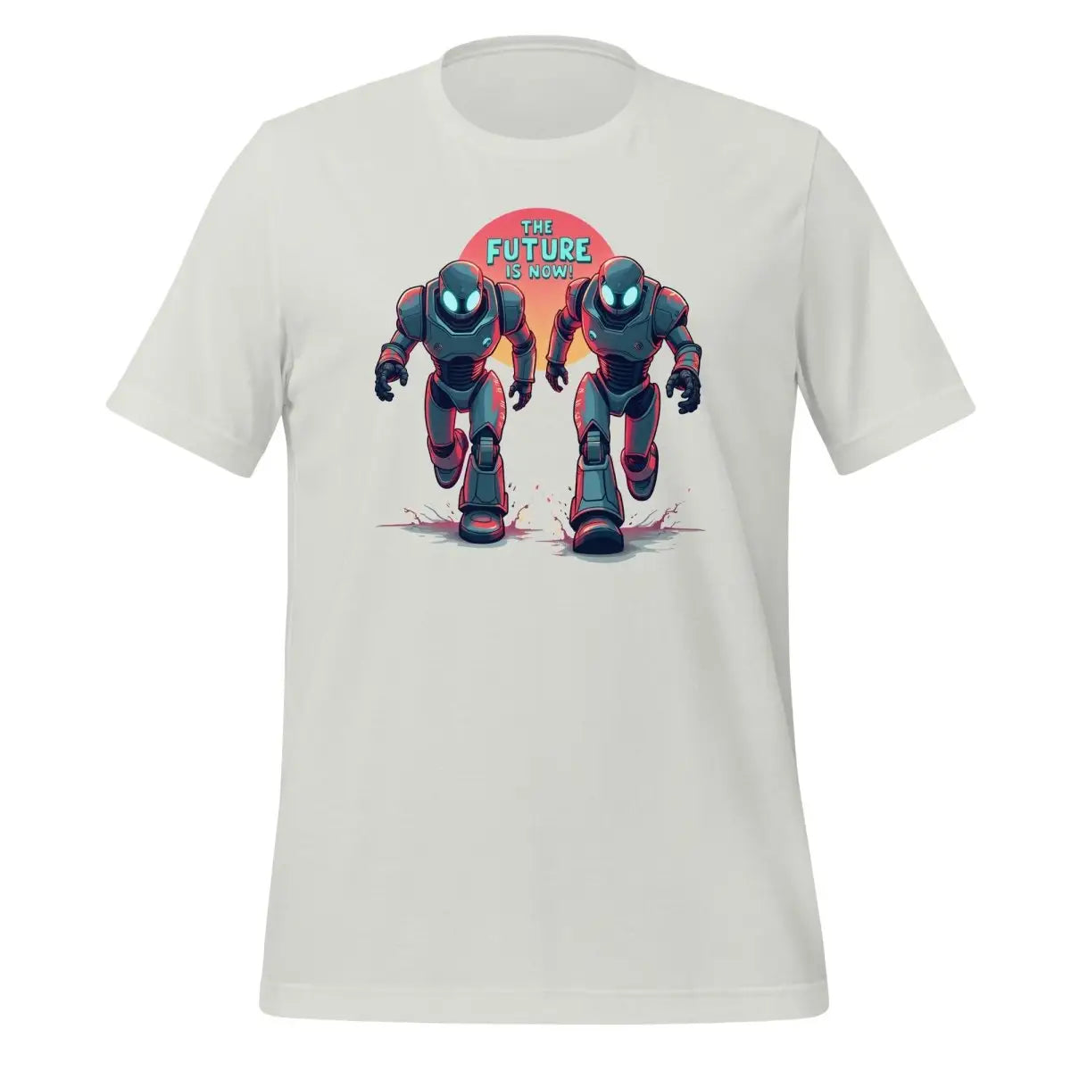 THE FUTURE IS NOW! Robots T-Shirt (unisex) - Silver / M