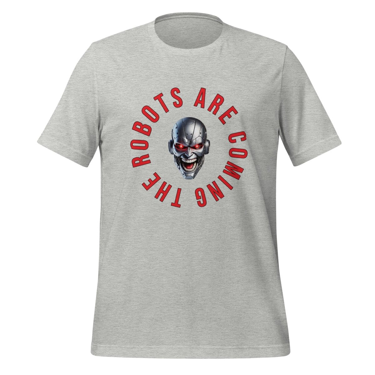 The Robots Are Coming Circle T-Shirt (unisex) - Athletic Heather - AI Store