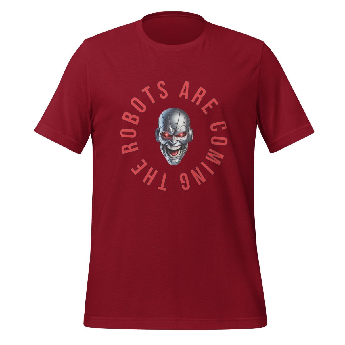 The Robots Are Coming Circle T-Shirt (unisex) - Cardinal - AI Store