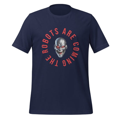 The Robots Are Coming Circle T-Shirt (unisex) - Navy - AI Store