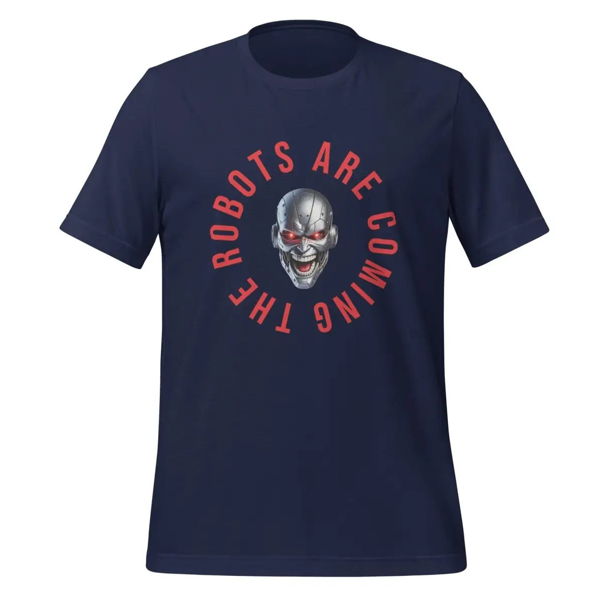 The Robots Are Coming Circle T-Shirt (unisex) - Navy / M