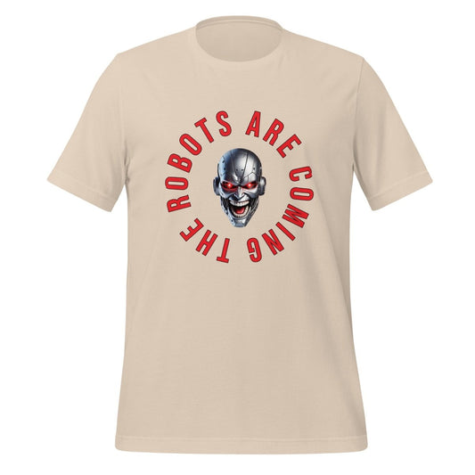 The Robots Are Coming Circle T - Shirt (unisex) - Soft Cream - AI Store
