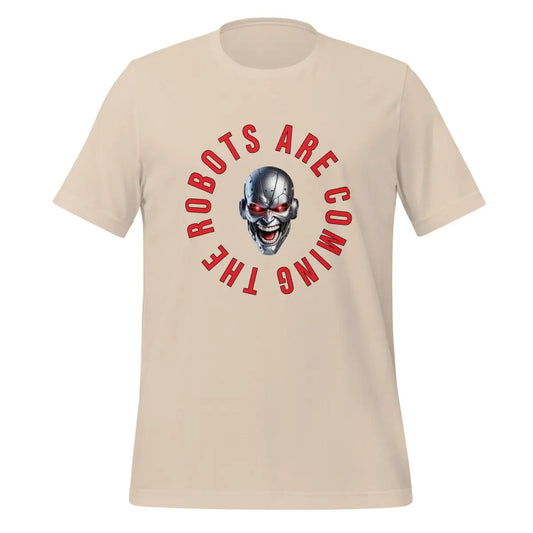 The the Robots are Coming Circle T-shirt (unisex) Soft Cream / m.