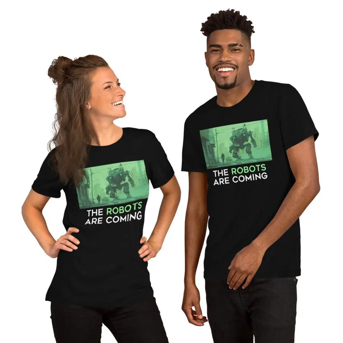 The Robots Are Coming (Green) T-Shirt 1.1 (unisex)