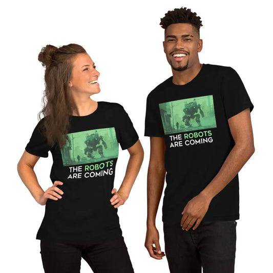 The the Robots are Coming (green) T-shirt 1.1 (unisex).