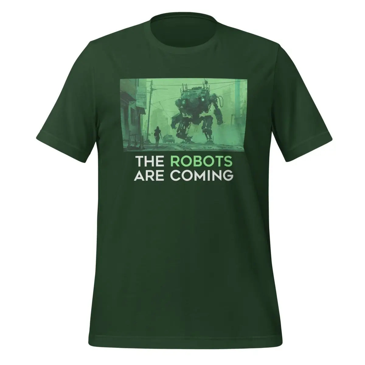 The Robots Are Coming (Green) T-Shirt 1.1 (unisex) - Forest / M