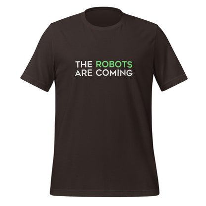 The Robots Are Coming (Green) T - Shirt 1 (unisex) - Brown - AI Store