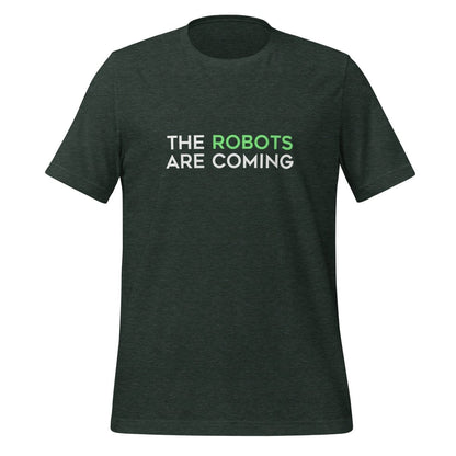 The Robots Are Coming (Green) T - Shirt 1 (unisex) - Heather Forest - AI Store