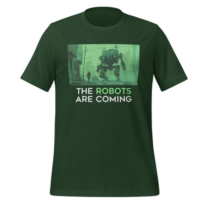 The Robots Are Coming (Green) T-Shirt 1.1 (unisex) - Forest - AI Store