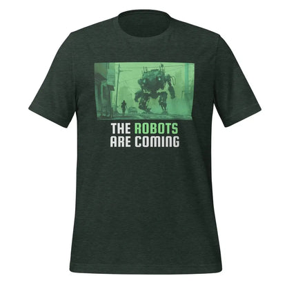 The Robots Are Coming (Green) T-Shirt 2.1 (unisex) - Heather Forest / M