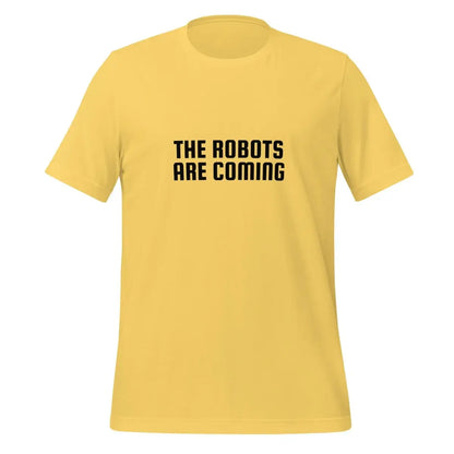 The Robots Are Coming in Black T-Shirt 2 (unisex) - Yellow / M